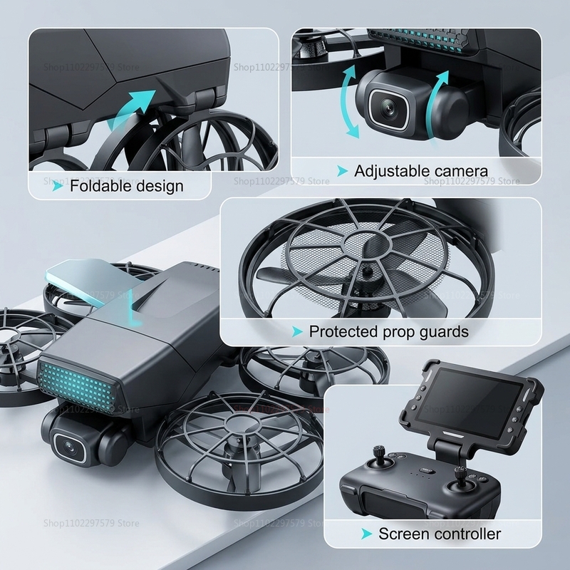 طائرات بدون طيار جديدة M8 مع ن - مراجعة Drone Kit With Camera وسعره
