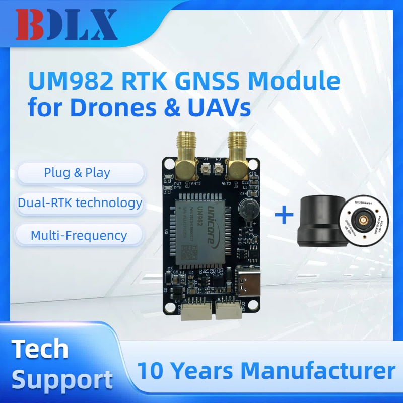 UM982 هوائي مزدوج RTK GNSS وحد - مراجعة Drone Kit Hexacopter وسعره